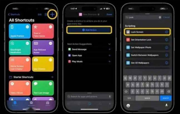 昆玉苹果14锁屏维修店分享iPhone14升级iOS16.4后如何创建锁屏快捷方式 